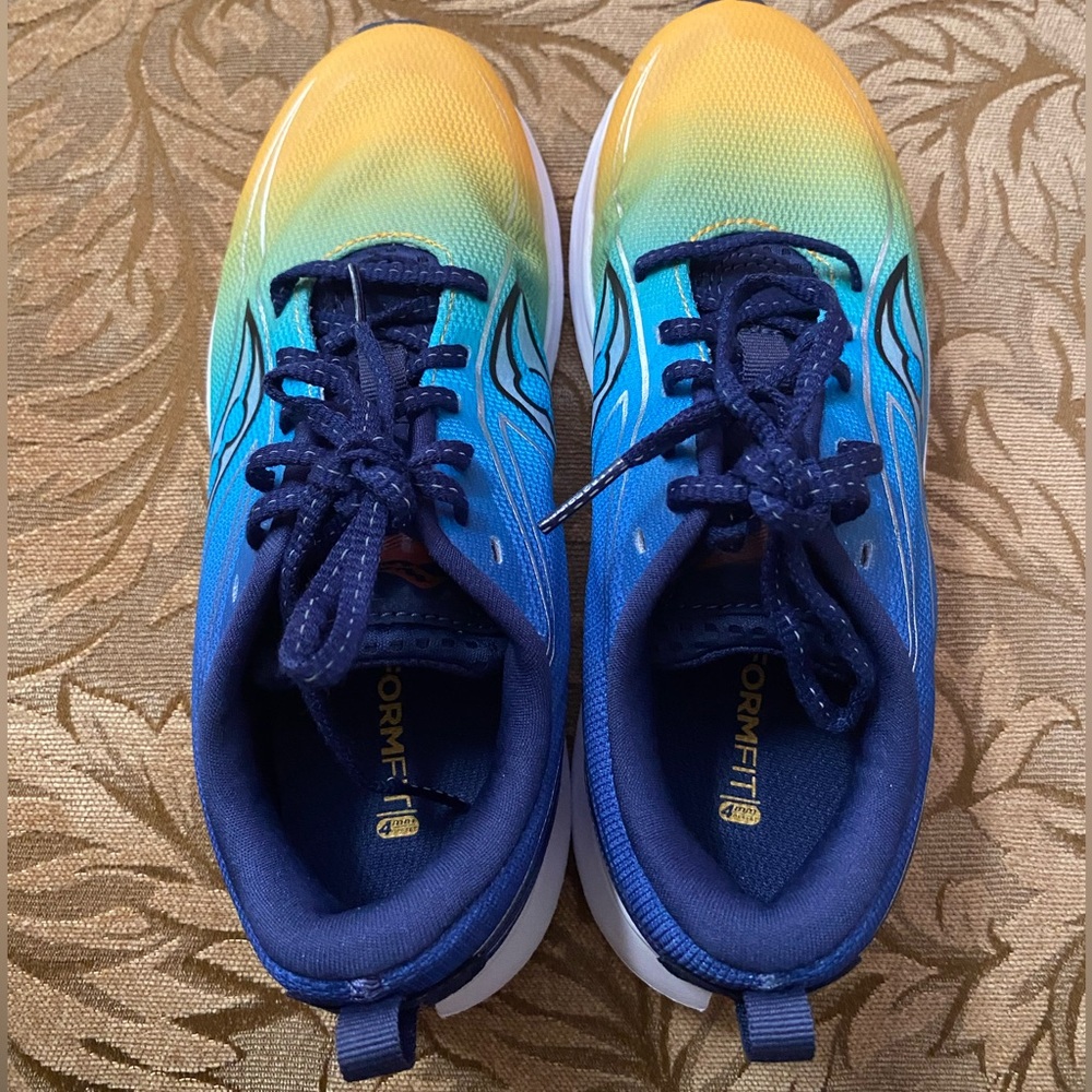 Saucony Gradient Blue and Yellow Kids Sneakers
